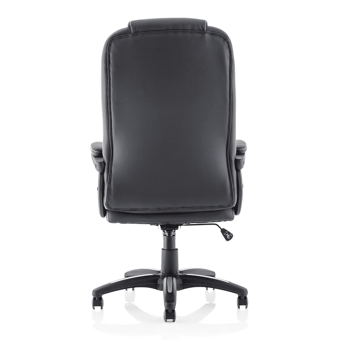 Dakota High Back Executive Office Chair - Black Leather, Fixed Arms, Metal & Plastic Frame, 120kg Capacity, 8hr Usage, 1yr Warranty (660x710x1180-1280mm)