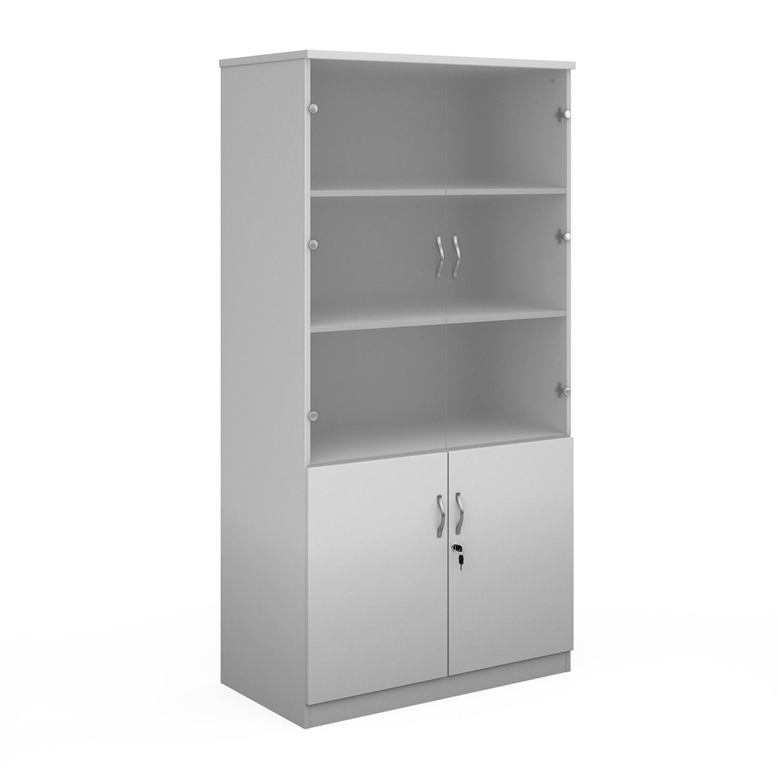 Deluxe combination unit with glass upper doors - Office Products Online