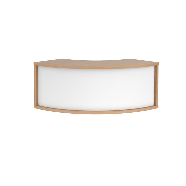 Denver reception 90° corner top unit 800mm - beech with white panels - Office Products Online
