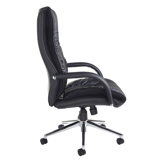 Derby high back executive chair - black faux leather - Office Products Online
