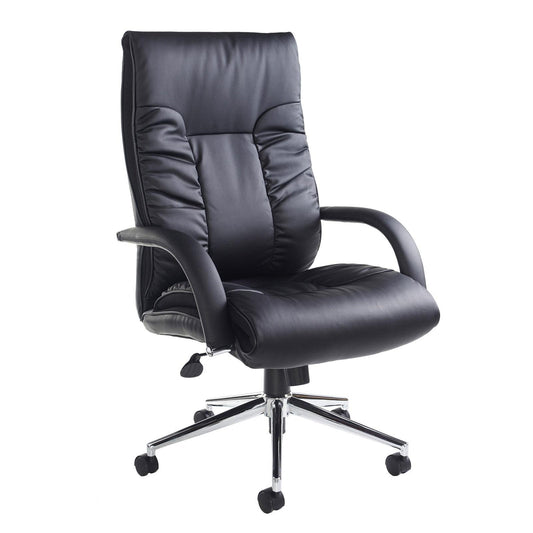 Derby high back executive chair - black faux leather - Office Products Online