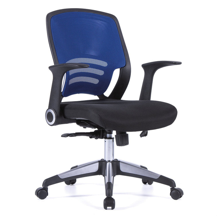 Designer Medium Task Chair with Folding Arms and Stylish Back Panelling - Office Products Online