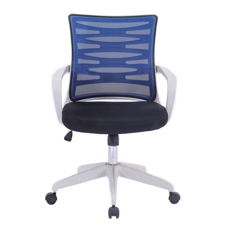 Designer Mesh Armchair with White Frame and Detailed Back Panelling - Office Products Online