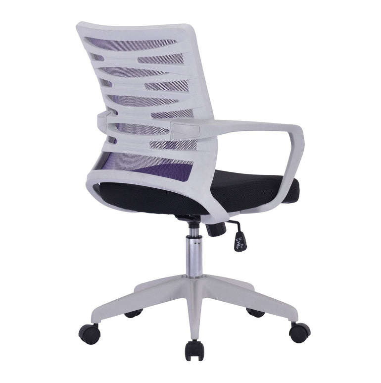 Designer Mesh Armchair with White Frame and Detailed Back Panelling - Office Products Online