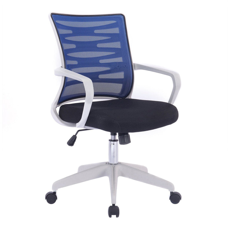 Designer Mesh Armchair with White Frame and Detailed Back Panelling - Office Products Online