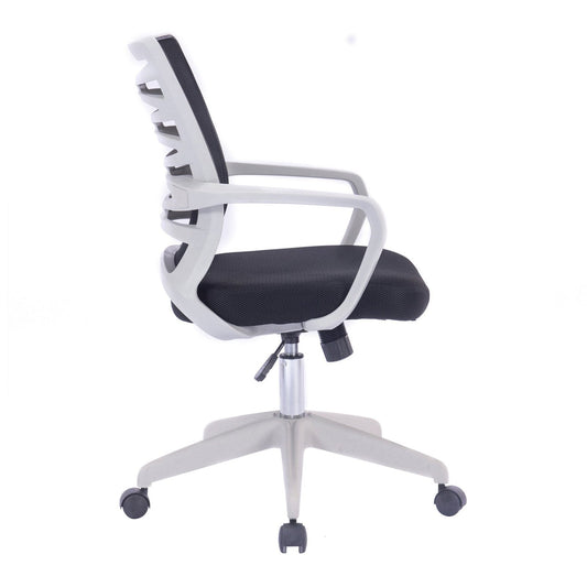 Designer Mesh Armchair with White Frame and Detailed Back Panelling - Office Products Online