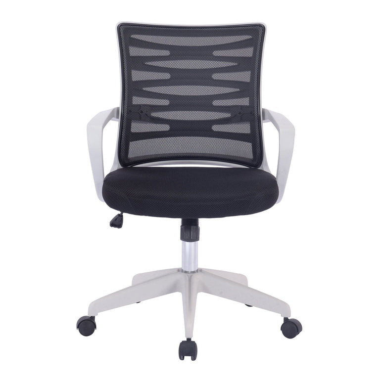 Designer Mesh Armchair with White Frame and Detailed Back Panelling - Office Products Online