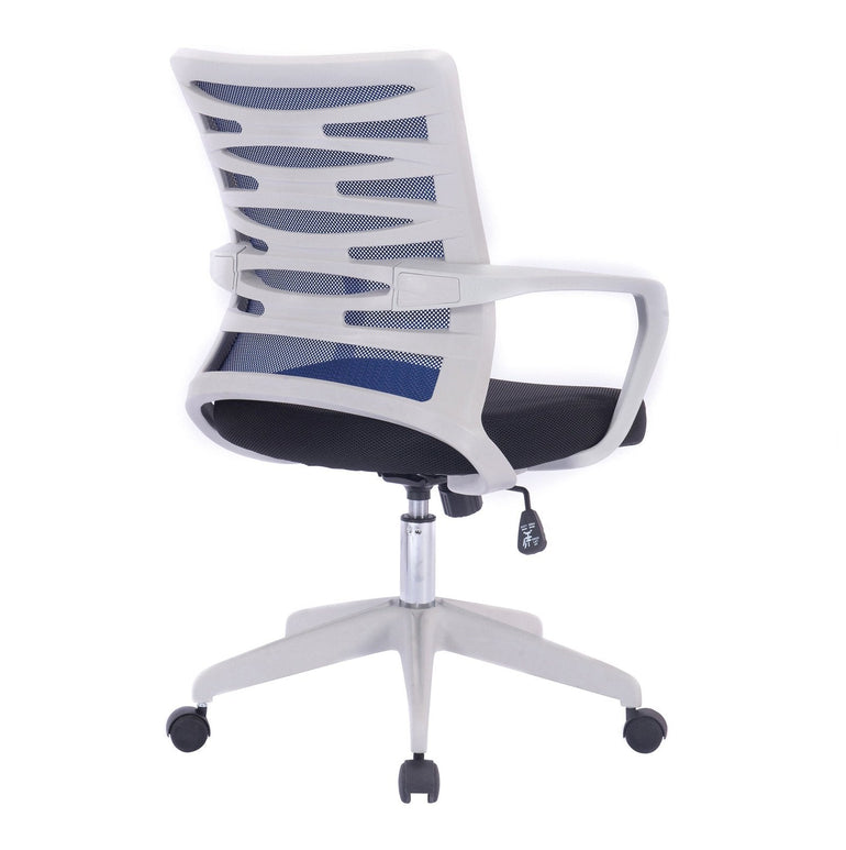 Designer Mesh Armchair with White Frame and Detailed Back Panelling - Office Products Online