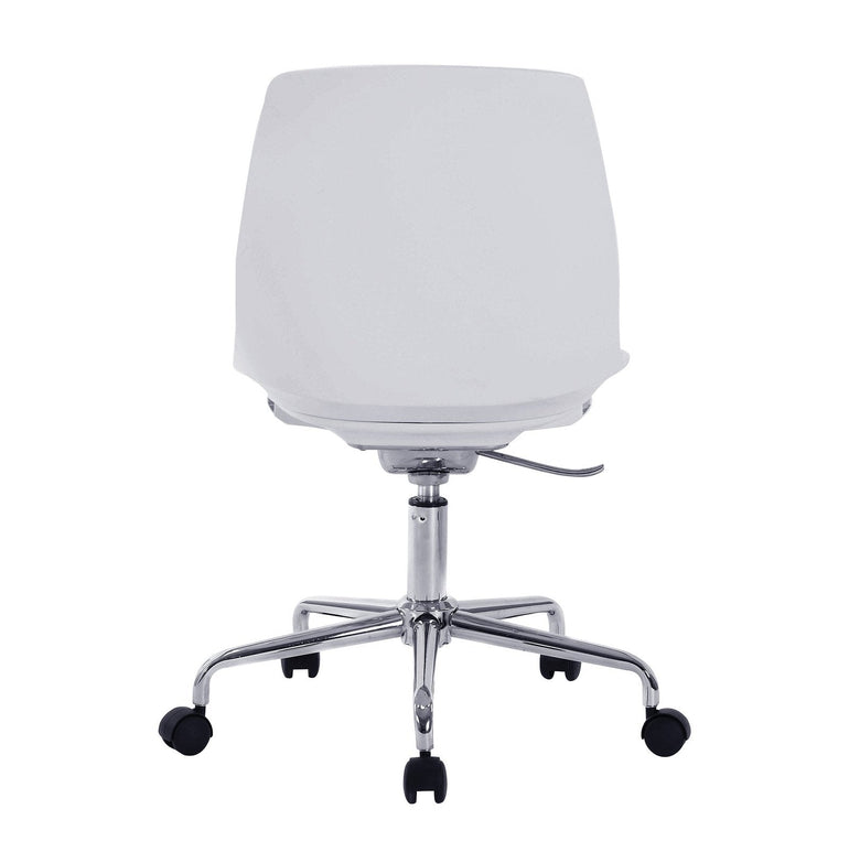Designer Poly Swivel Chair with White Shell and Chrome Base - Office Products Online