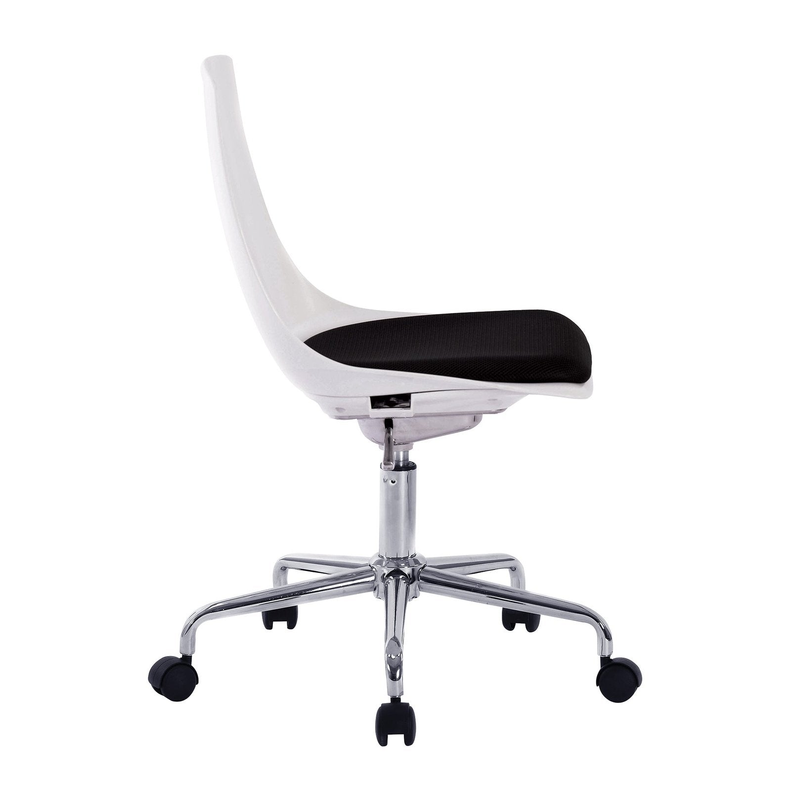 Designer Poly Swivel Chair with White Shell and Chrome Base - Office Products Online