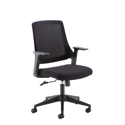 Duffy mesh back operator chair with fabric seat and black base - Office Products Online