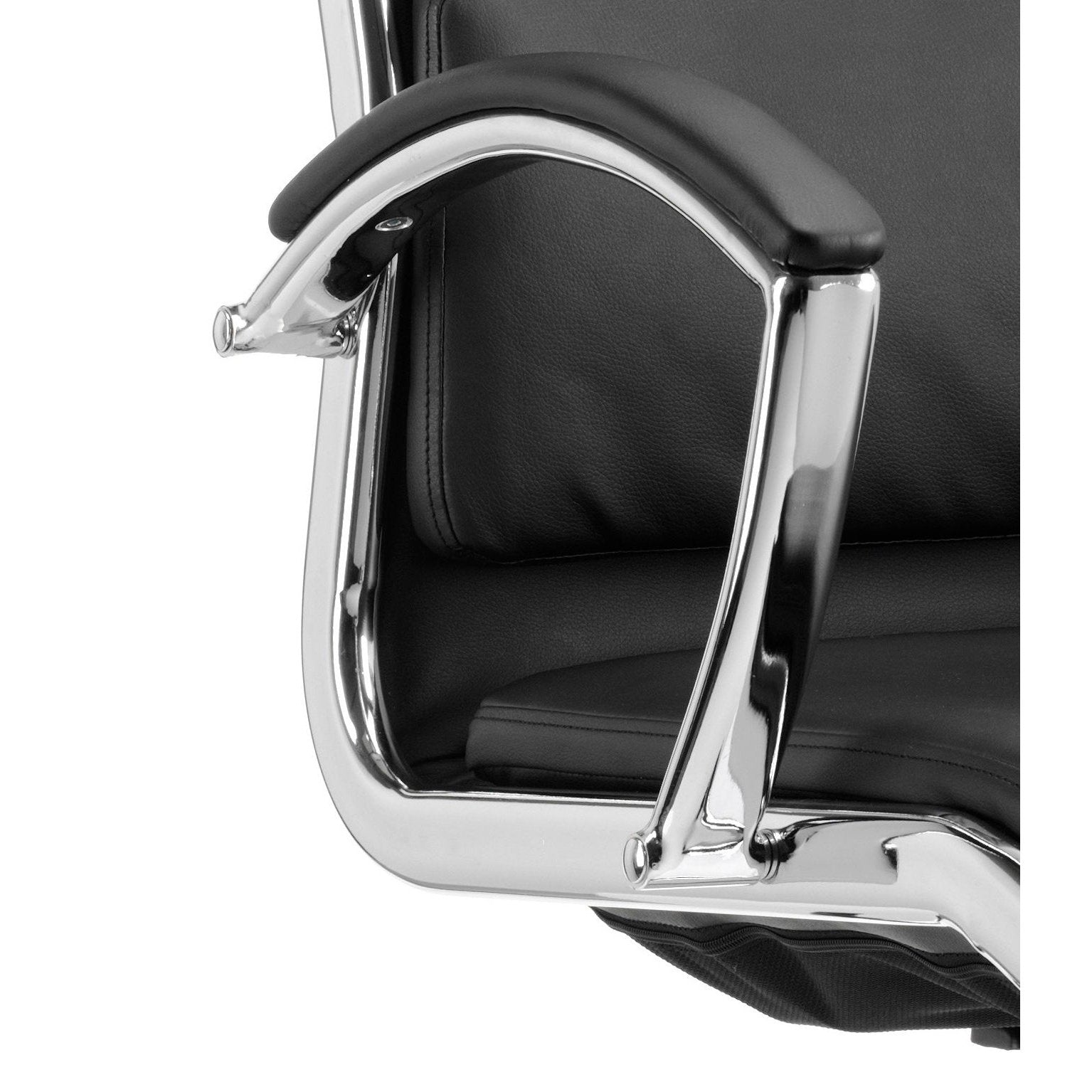 Classic Medium Back Cantilever Visitor Chair with Arms - Soft Bonded Leather, Chrome Metal Frame, 115kg Capacity, 8hr Usage, 2yr Guarantee