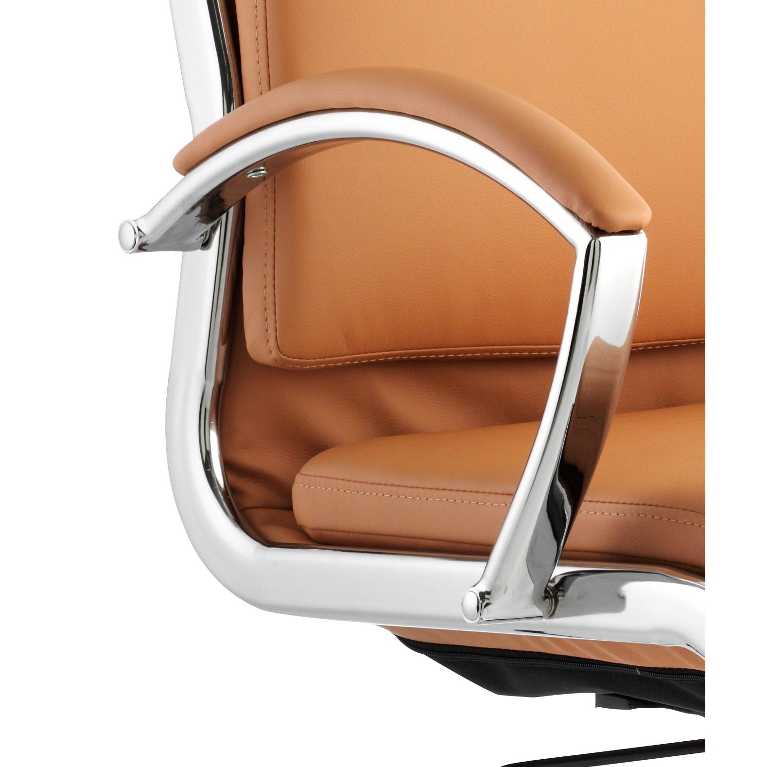 Classic Medium Back Cantilever Visitor Chair with Arms - Soft Bonded Leather, Chrome Metal Frame, 115kg Capacity, 8hr Usage, 2yr Guarantee