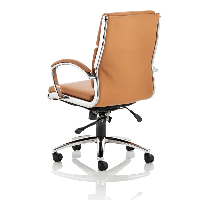 Classic Executive High Back Office Chair with Arms - Soft Bonded Leather, Chrome Frame, 125kg Capacity, 8hr Usage, 2yr Mechanism & 1yr Fabric Guarantee