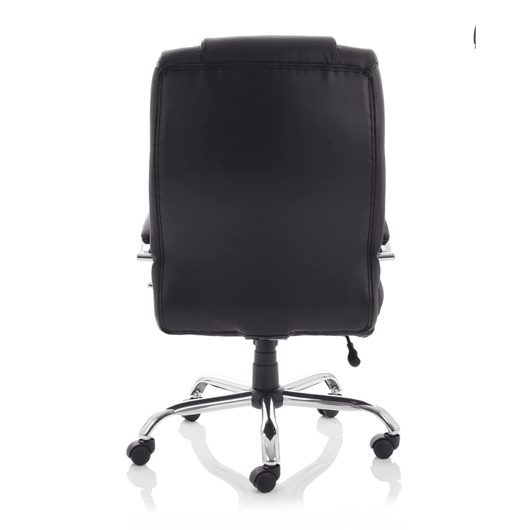 Texas Executive High Back Black Leather Office Chair - Heavy Duty, Chrome Frame, 225kg Capacity, 8hr Usage, 5yr Mechanism & 2yr Fabric Warranty