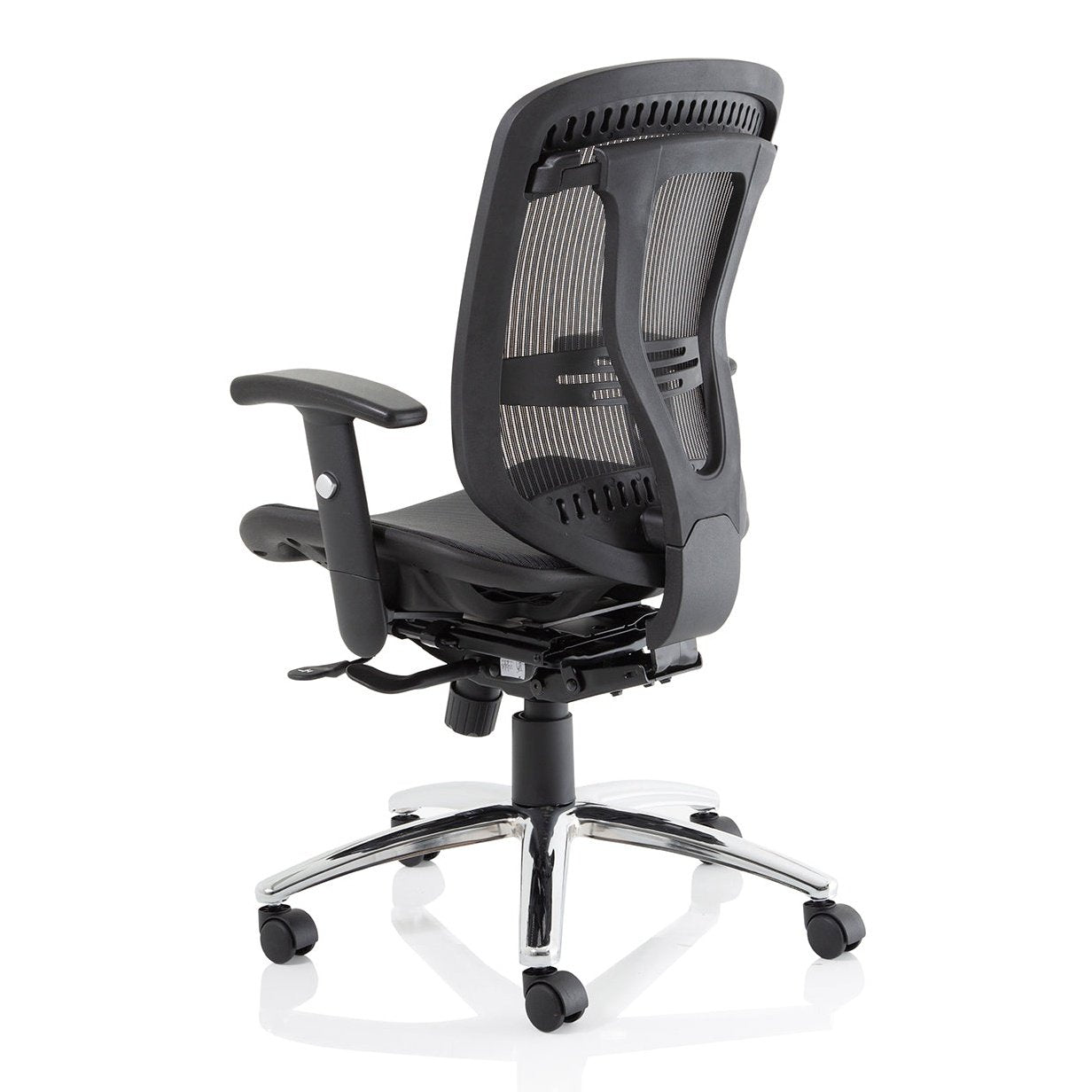 Mirage II Mesh Back Task Operator Office Chair - Height Adjustable Arms, Chrome Metal Frame, 125kg Capacity, 8hr Usage - Flat Packed