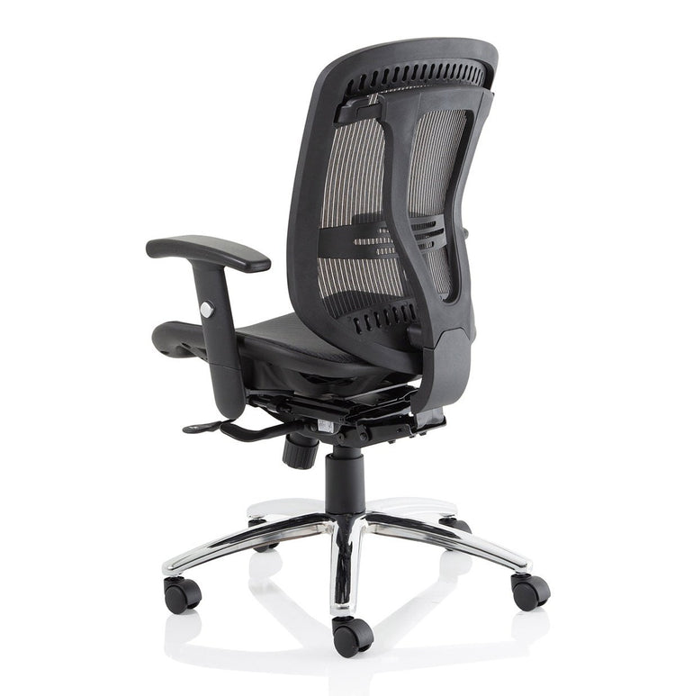 Mirage II Mesh Back Task Operator Office Chair - Height Adjustable Arms, Chrome Metal Frame, 125kg Capacity, 8hr Usage - Flat Packed