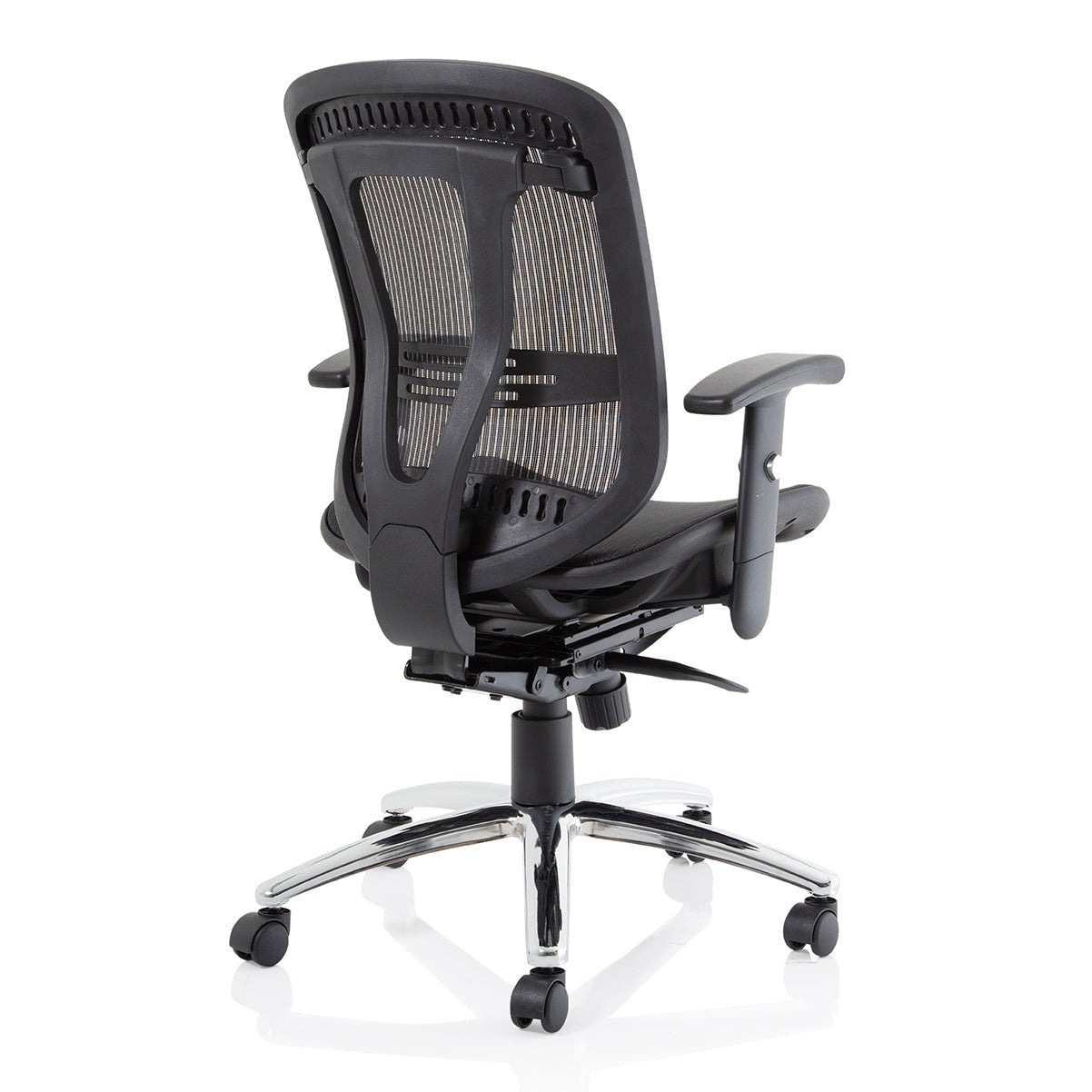 Mirage II Mesh Back Task Operator Office Chair - Height Adjustable Arms, Chrome Metal Frame, 125kg Capacity, 8hr Usage - Flat Packed