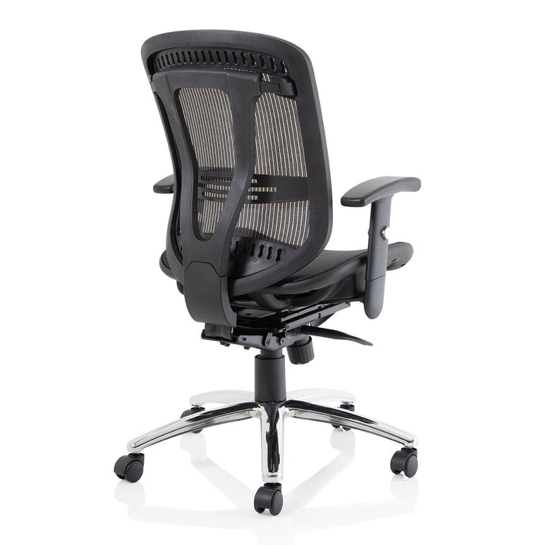 Mirage II Mesh Back Task Operator Office Chair - Height Adjustable Arms, Chrome Metal Frame, 125kg Capacity, 8hr Usage - Flat Packed