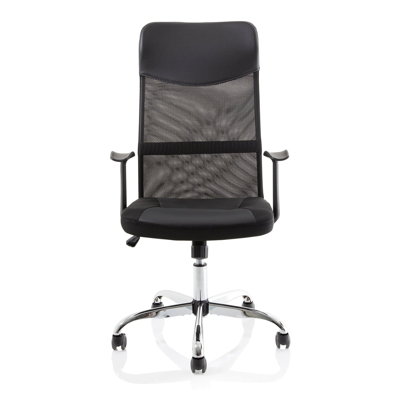 Vegalite High Mesh Back Executive Office Chair - Black, Chrome Frame, Adjustable Arms, 110kg Capacity, 8hr Usage, 1yr Warranty