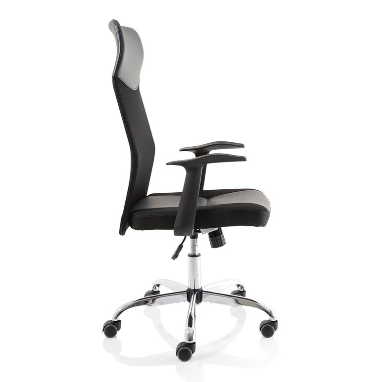 Vegalite High Mesh Back Executive Office Chair - Black, Chrome Frame, Adjustable Arms, 110kg Capacity, 8hr Usage, 1yr Warranty