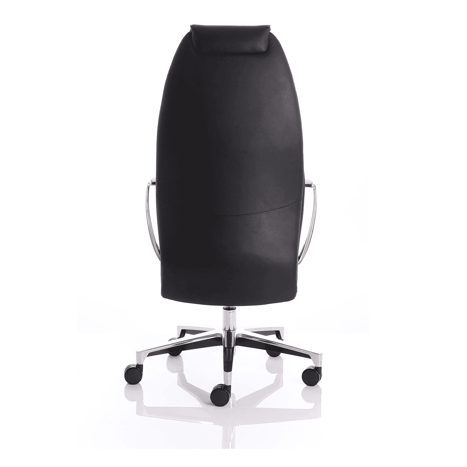 Mien High Back Leather Executive Office Chair - Soft Bonded, Chrome Frame, 125kg Capacity, 8hr Usage, 5yr Mechanism & 2yr Fabric Warranty