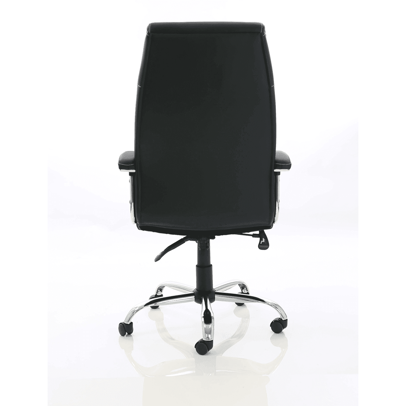 Penza High Back Executive Leather Office Chair with Arms - Chrome Frame, 110kg Capacity, 8hr Usage, Adjustable Height & Tilt