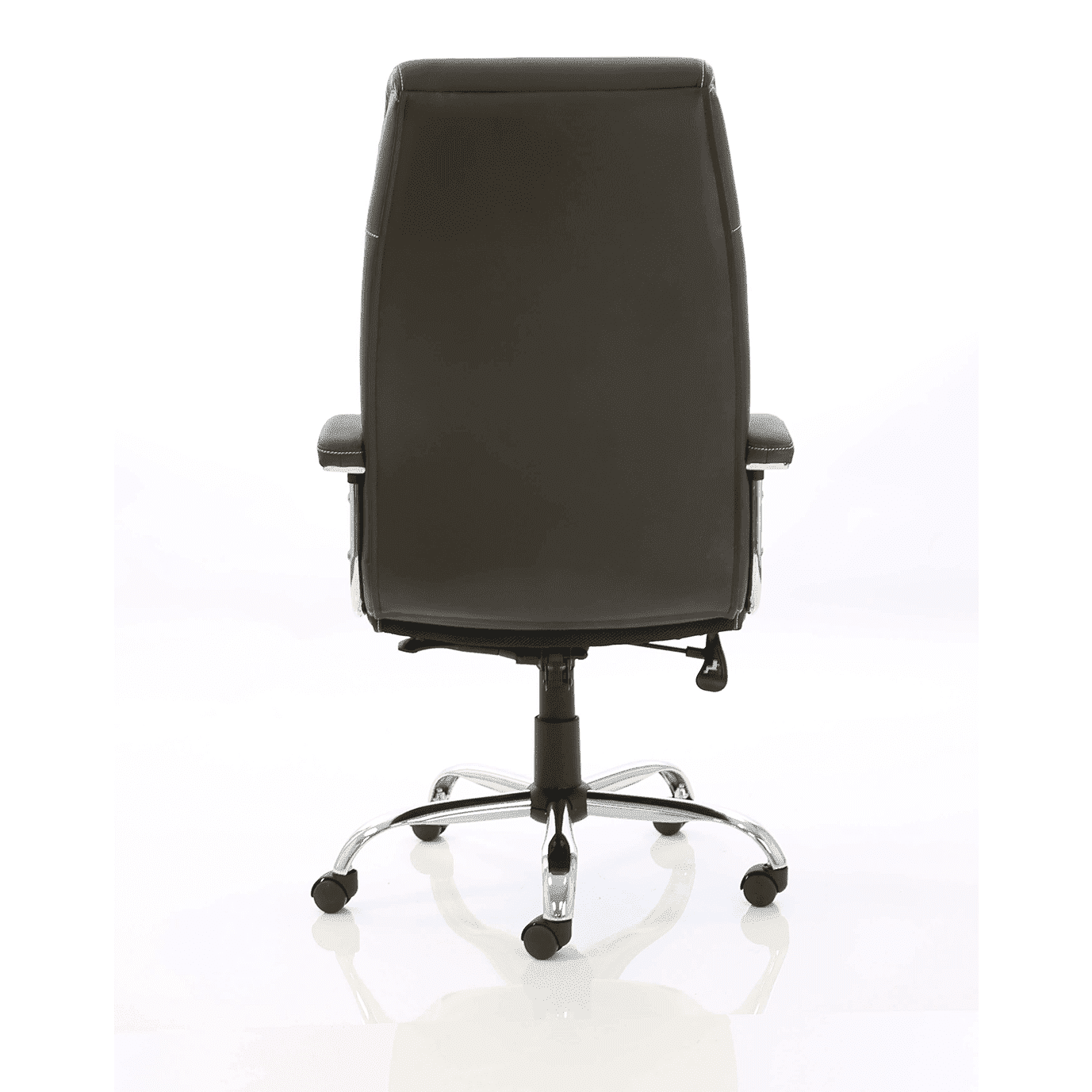 Penza High Back Executive Leather Office Chair with Arms - Chrome Frame, 110kg Capacity, 8hr Usage, Adjustable Height & Tilt