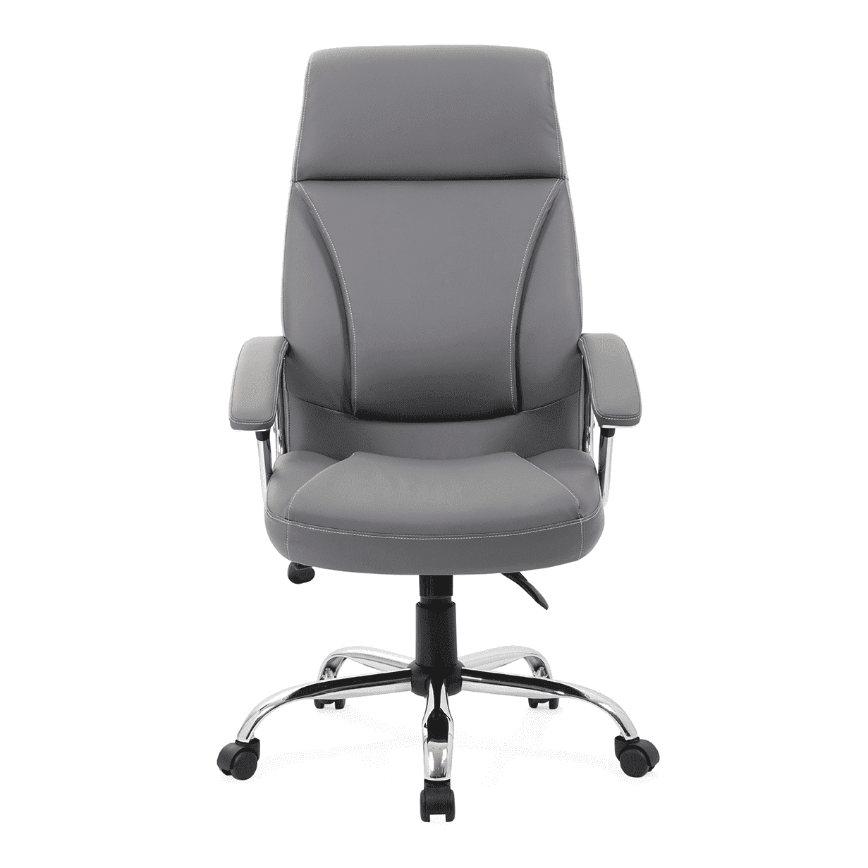 Penza High Back Executive Leather Office Chair with Arms - Chrome Frame, 110kg Capacity, 8hr Usage, Adjustable Height & Tilt