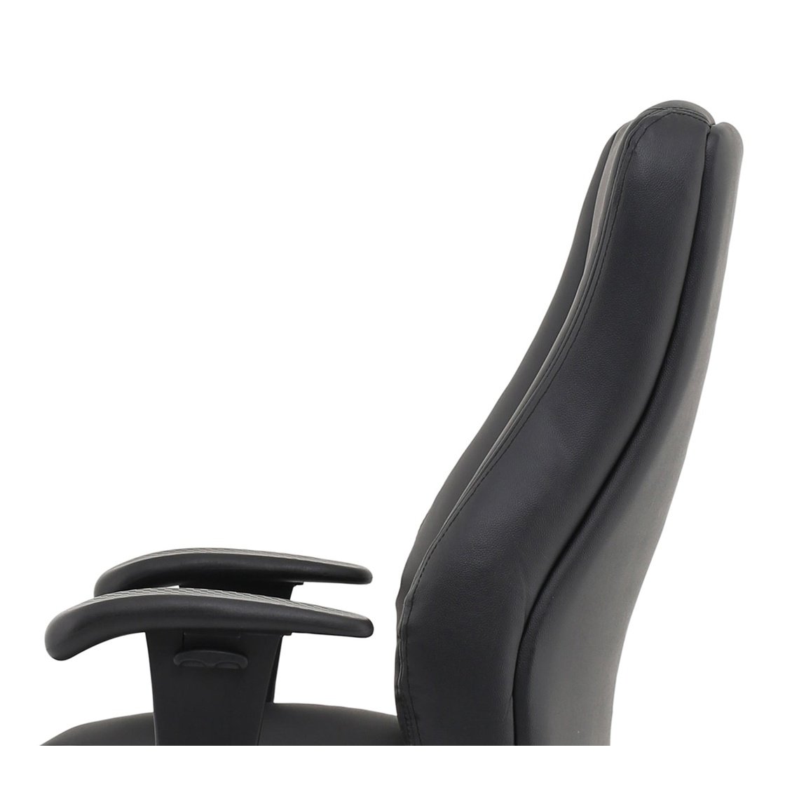 Winsor Medium Back Executive Office Chair - Black Faux Leather, Adjustable Arms, 120kg Capacity, 8hr Usage, Flat Packed (690x680x1210mm)