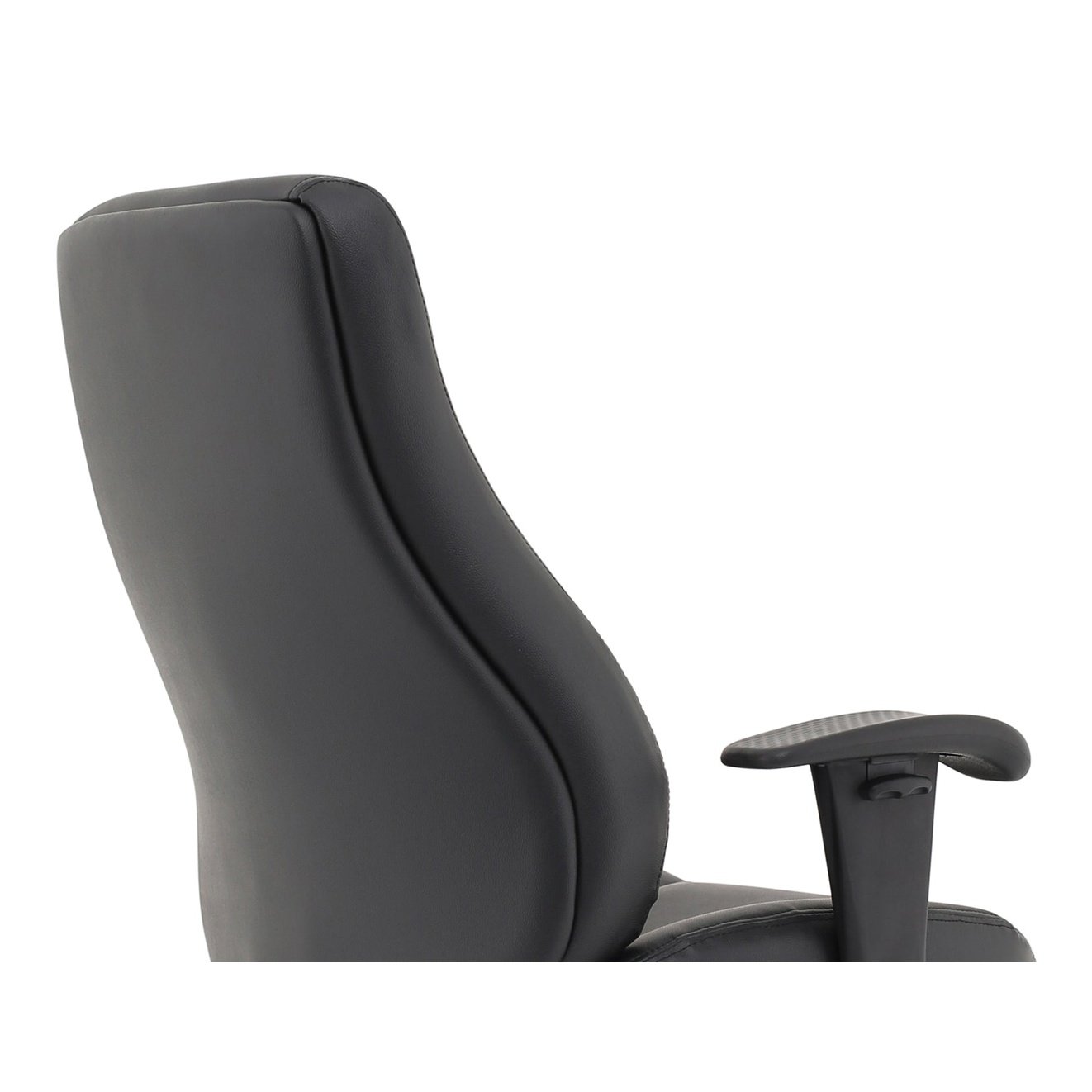 Winsor Medium Back Executive Office Chair - Black Faux Leather, Adjustable Arms, 120kg Capacity, 8hr Usage, Flat Packed (690x680x1210mm)