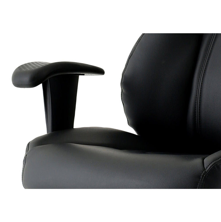 Winsor Medium Back Executive Office Chair - Black Faux Leather, Adjustable Arms, 120kg Capacity, 8hr Usage, Flat Packed (690x680x1210mm)