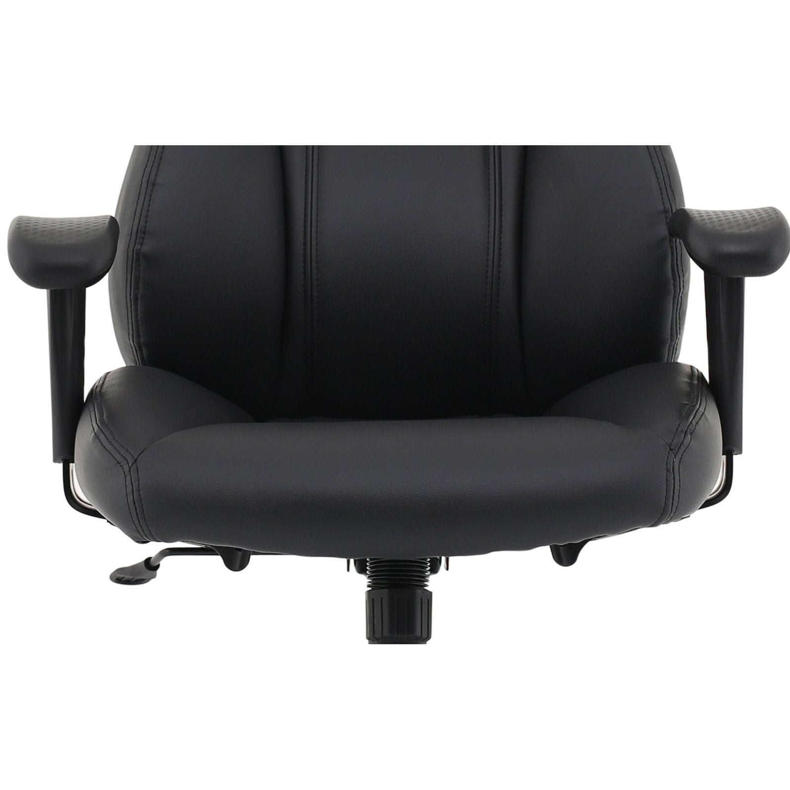 Winsor Medium Back Executive Office Chair - Black Faux Leather, Adjustable Arms, 120kg Capacity, 8hr Usage, Flat Packed (690x680x1210mm)