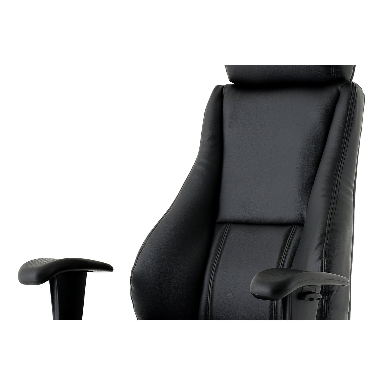 Winsor Medium Back Executive Office Chair - Black Faux Leather, Adjustable Arms, 120kg Capacity, 8hr Usage, Flat Packed (690x680x1210mm)