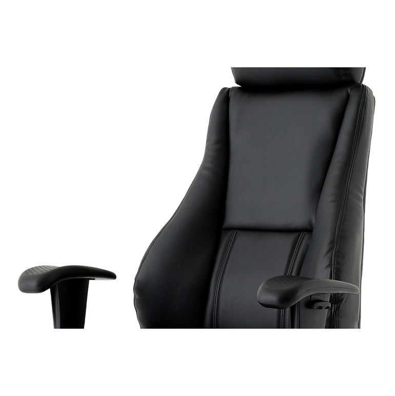 Winsor Medium Back Executive Office Chair - Black Faux Leather, Adjustable Arms, 120kg Capacity, 8hr Usage, Flat Packed (690x680x1210mm)
