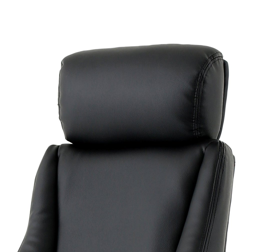 Winsor Medium Back Executive Office Chair - Black Faux Leather, Adjustable Arms, 120kg Capacity, 8hr Usage, Flat Packed (690x680x1210mm)