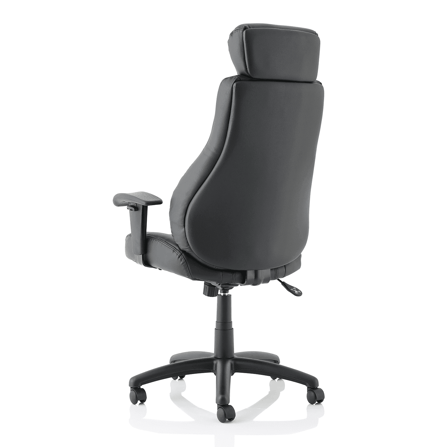 Winsor Medium Back Executive Office Chair - Black Faux Leather, Adjustable Arms, 120kg Capacity, 8hr Usage, Flat Packed (690x680x1210mm)