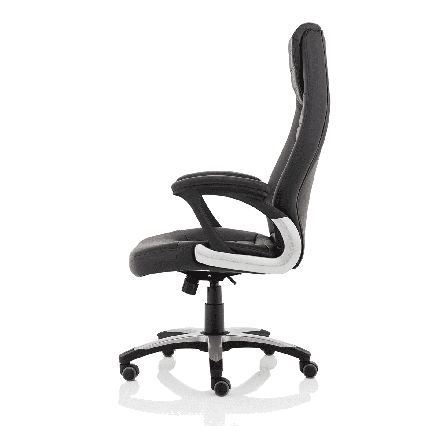 Metropolis High Back Executive Office Chair - Black Leather, Metal & Plastic Frame, 120kg Capacity, 8hr Usage, Gas Height & Tilt Adjustments