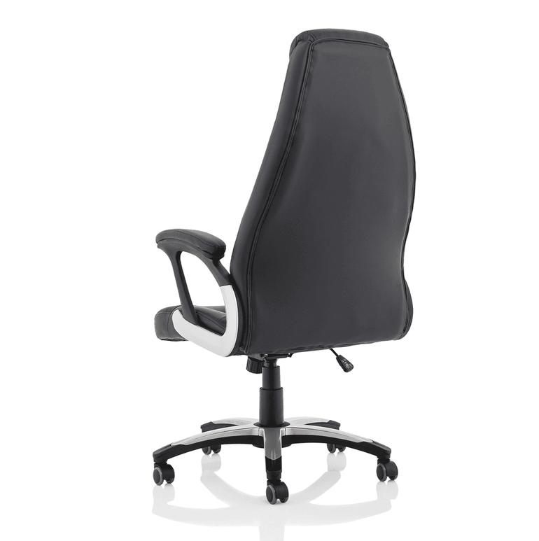 Metropolis High Back Executive Office Chair - Black Leather, Metal & Plastic Frame, 120kg Capacity, 8hr Usage, Gas Height & Tilt Adjustments