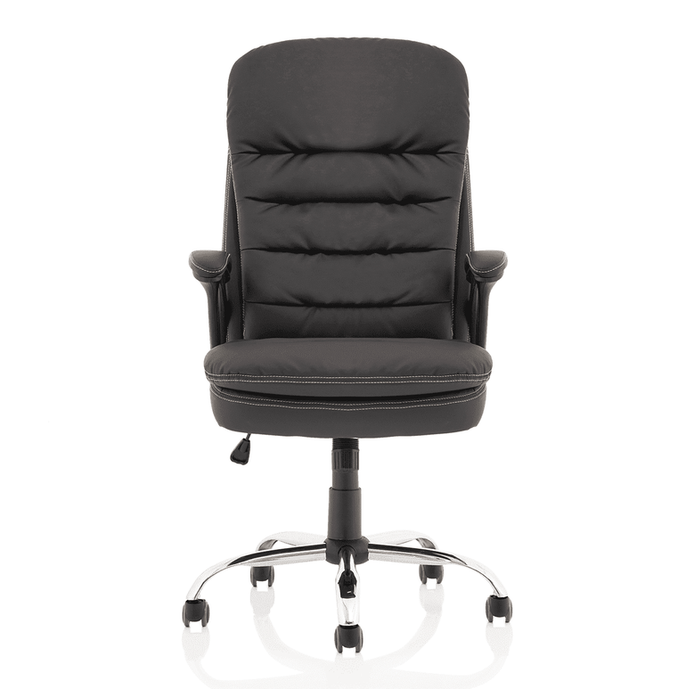 Ontario High Back Executive Office Chair with Arms - Chrome Metal Frame, Polyurethane Seat & Back, 120kg Capacity, 8hr Usage, 1yr Guarantee
