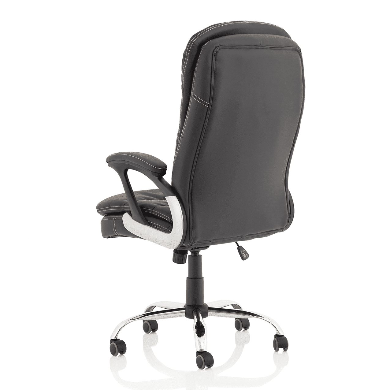 Ontario High Back Executive Office Chair with Arms - Chrome Metal Frame, Polyurethane Seat & Back, 120kg Capacity, 8hr Usage, 1yr Guarantee