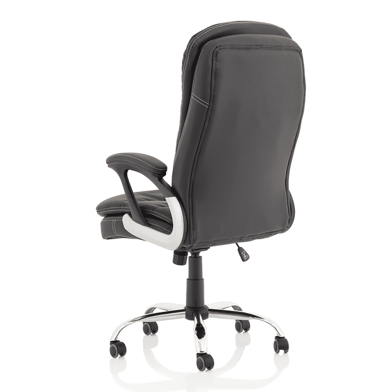 Ontario High Back Executive Office Chair with Arms - Chrome Metal Frame, Polyurethane Seat & Back, 120kg Capacity, 8hr Usage, 1yr Guarantee