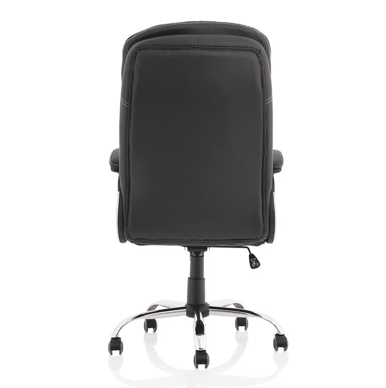 Ontario High Back Executive Office Chair with Arms - Chrome Metal Frame, Polyurethane Seat & Back, 120kg Capacity, 8hr Usage, 1yr Guarantee