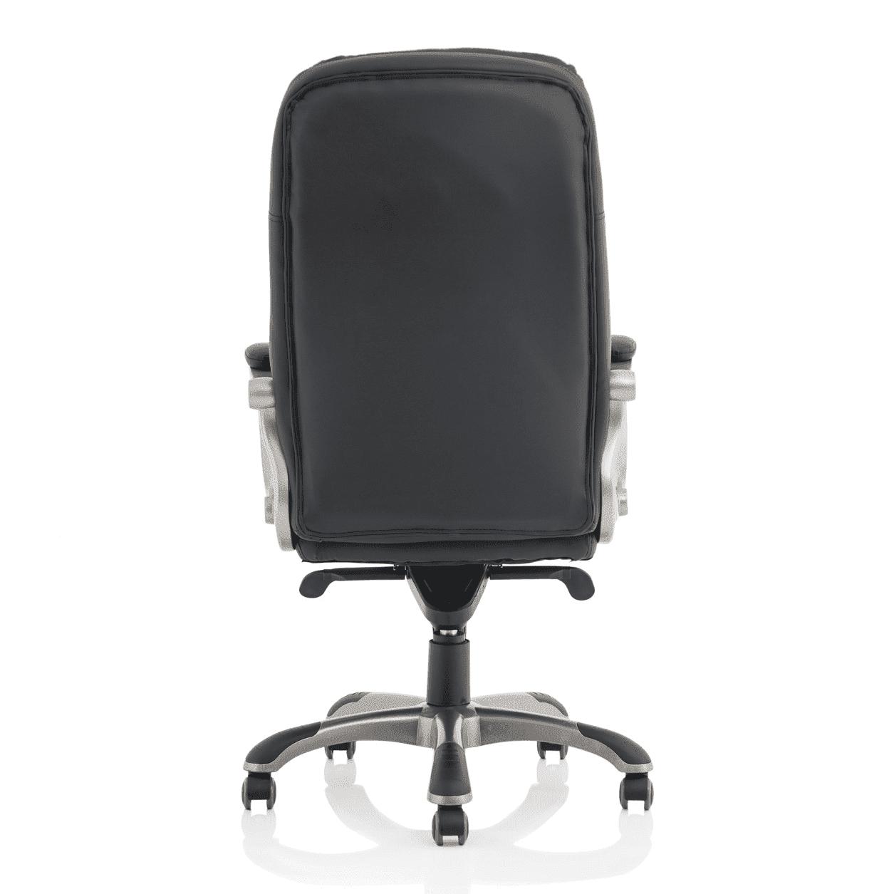 Oscar High Back Executive Office Chair - Black Faux Leather, Chrome Frame, Fixed Arms, 120kg Capacity, 8hr Usage, Gas Height & Tilt Adjustments