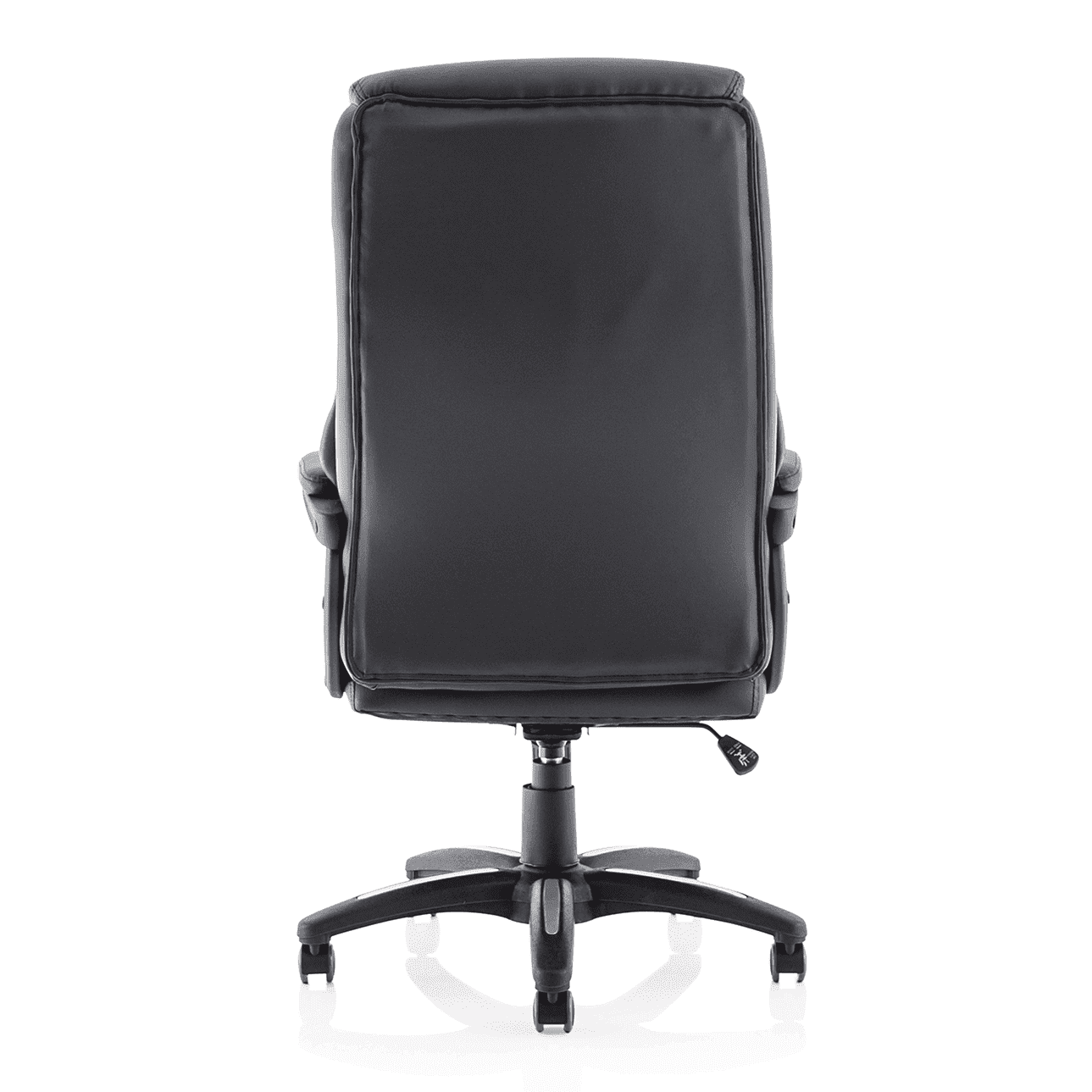 Stratford High Back Executive Office Chair - Black Leather, Chrome Metal Frame, Fixed Arms, 120kg Capacity, 8hr Usage, 1yr Warranty - Flat Packed