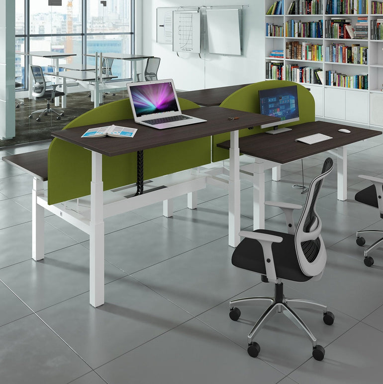Elev8 Touch sit-stand back-to-back desks 1650mm - Office Products Online