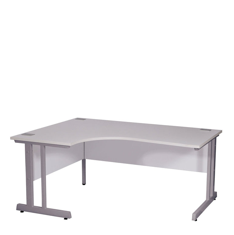 Ergonomic Left Hand Corner Desk - 1400mm Wide with Cable Management & Modesty Panels - Office Products Online