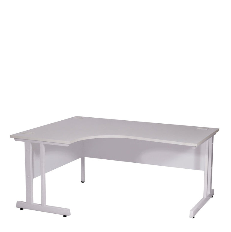 Ergonomic Left Hand Corner Desk - 1400mm Wide with Cable Management & Modesty Panels - Office Products Online