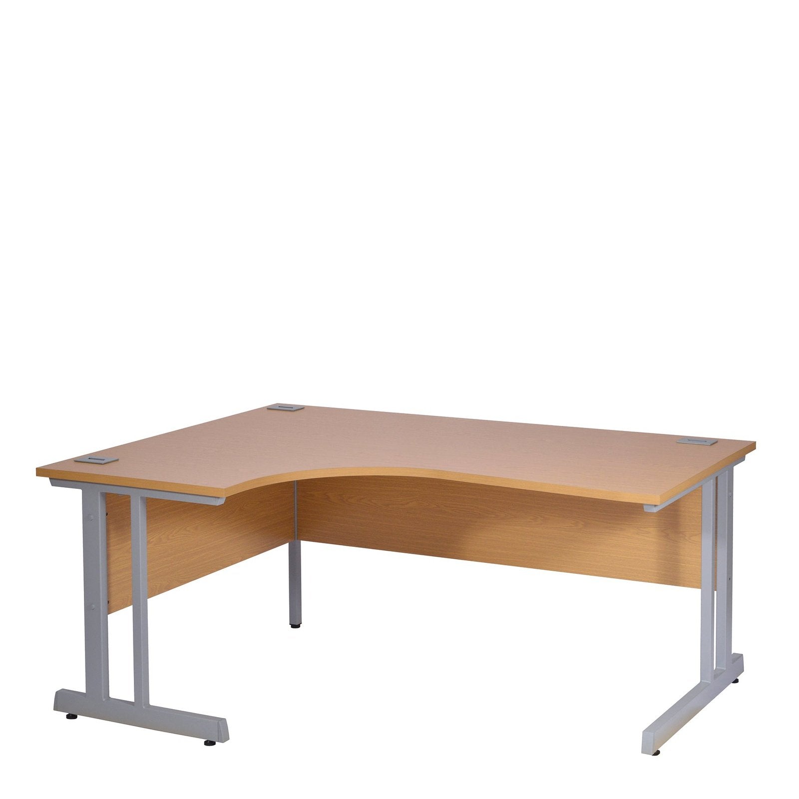 Ergonomic Left Hand Corner Desk - 1400mm Wide with Cable Management & Modesty Panels - Office Products Online