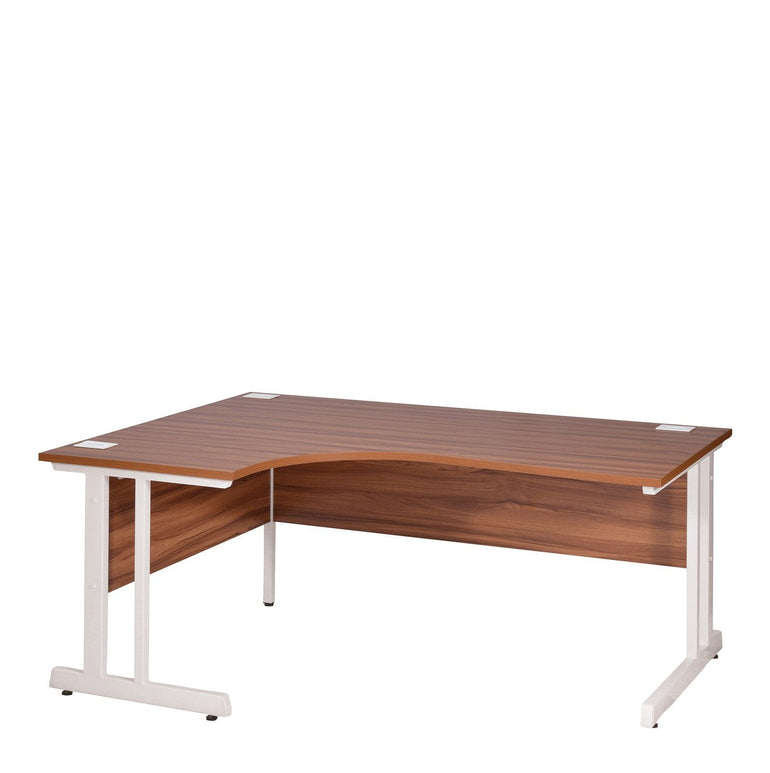 Ergonomic Left Hand Corner Desk - 1400mm Wide with Cable Management & Modesty Panels - Office Products Online